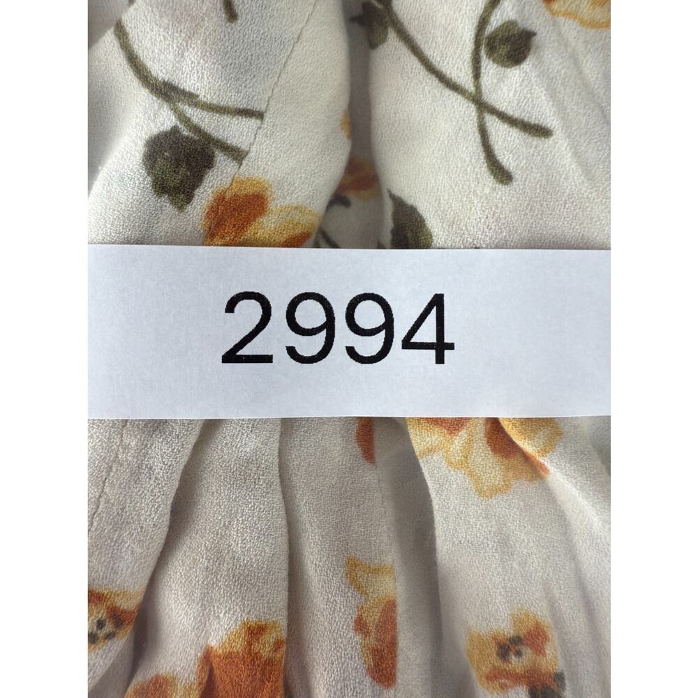 Reformation Size 6 Floral Print Sundress Mini V Neck Short Sleeve Ivory - Picture 9 of 9